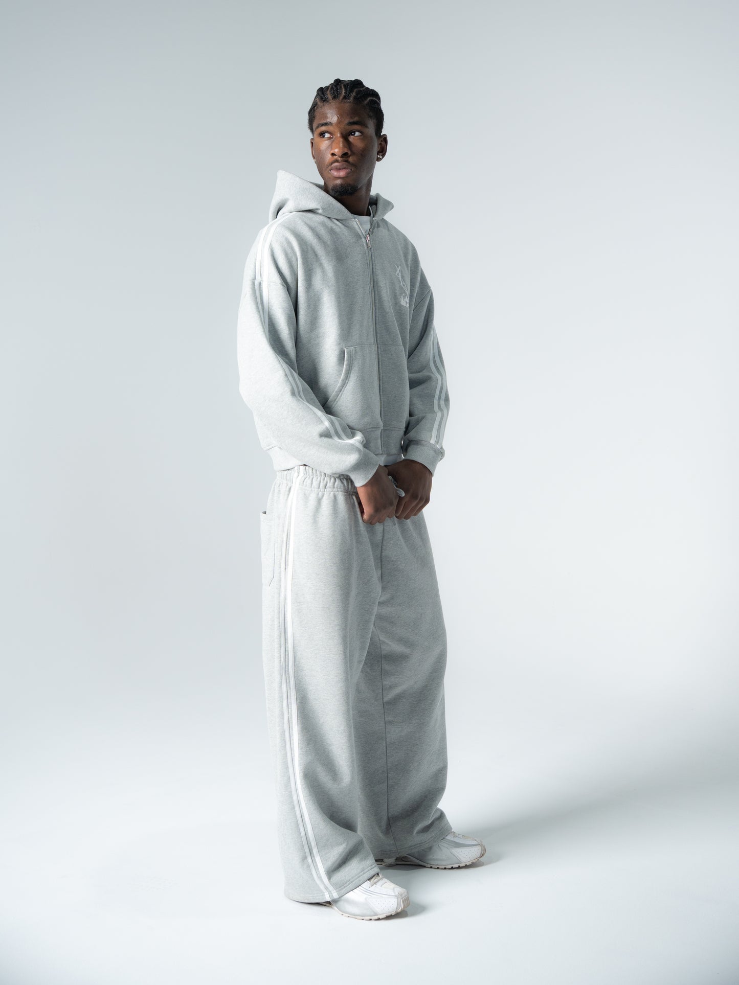 "GREY" Psalm Logo Zip Jacket