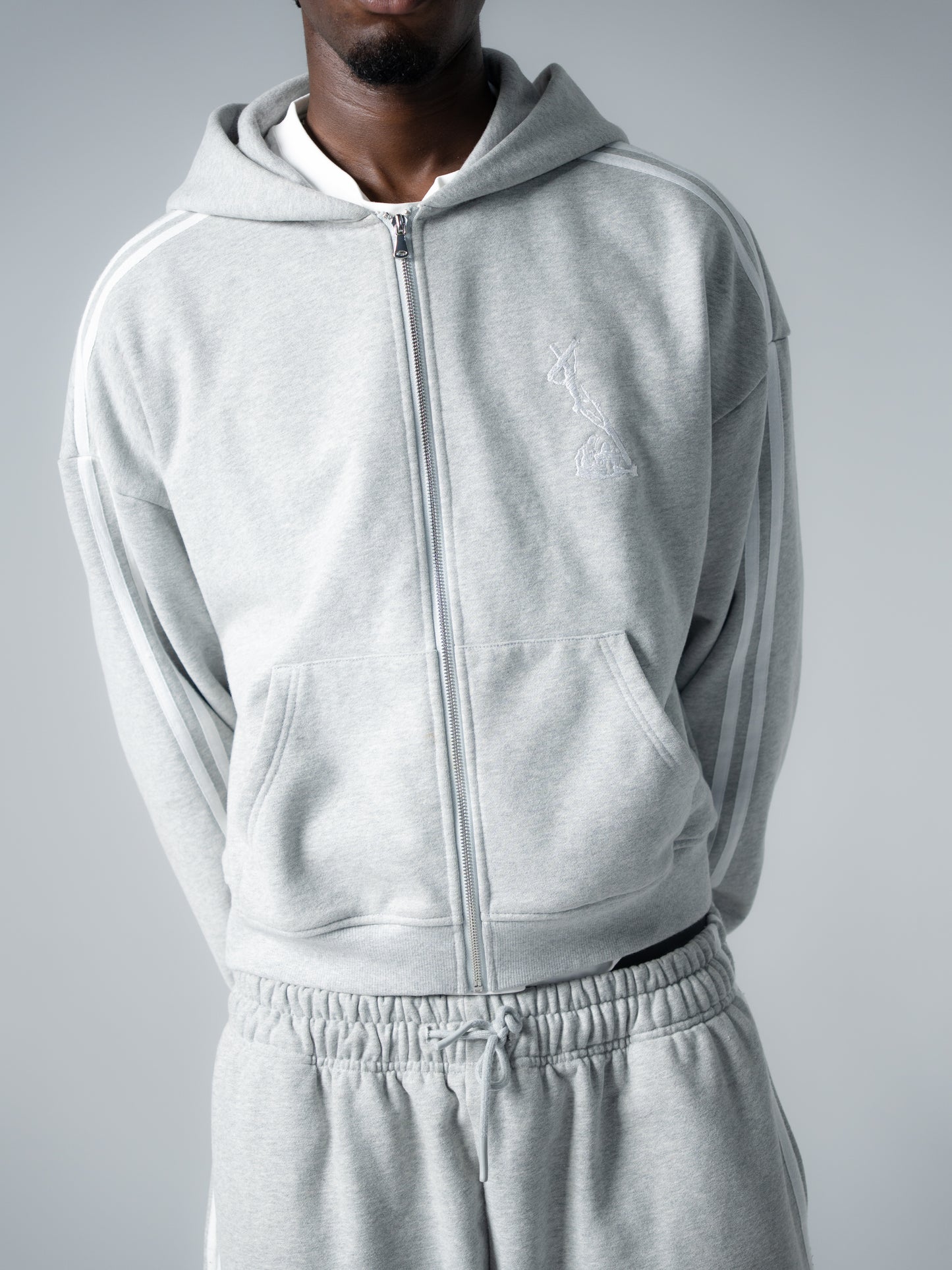 "GREY" Psalm Logo Zip Jacket