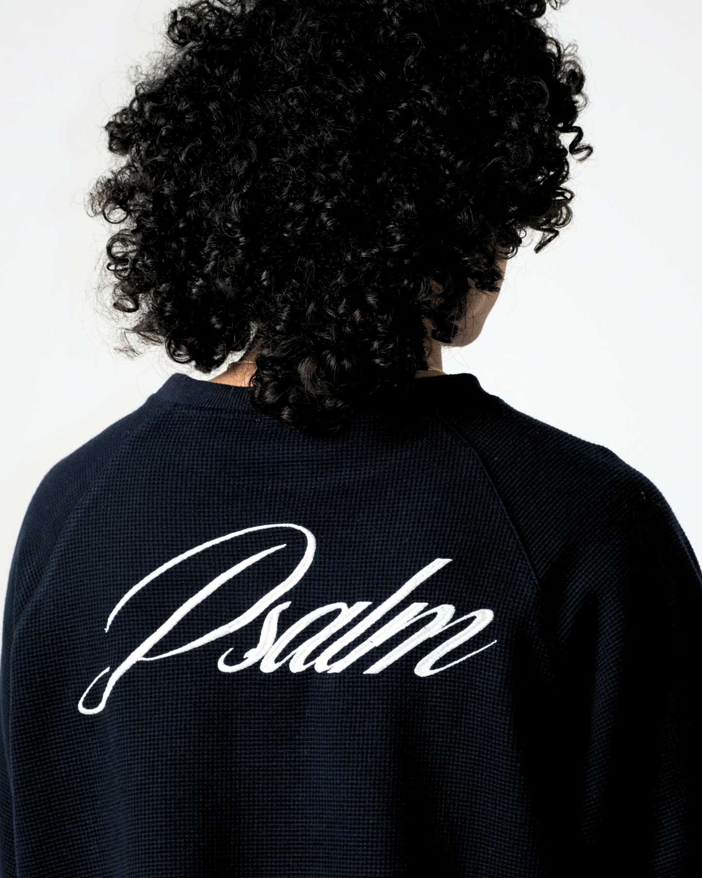 WAFFLE KNIT SS TEE - NAVY