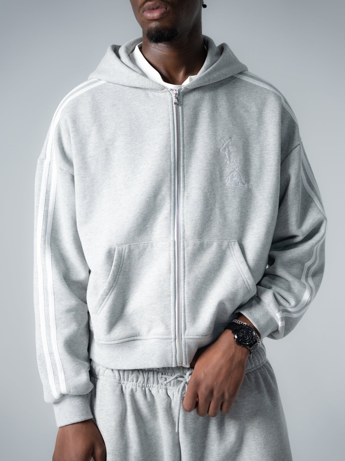 "GREY" Psalm Logo Zip Jacket