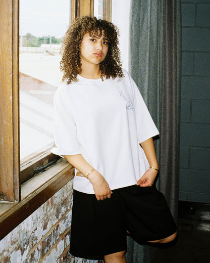 WAFFLE KNIT TEE - TRIPLE WHITE