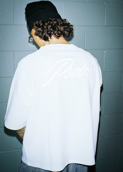 WAFFLE KNIT TEE - TRIPLE WHITE